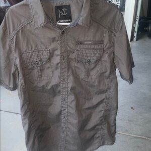 Modern Culture Men's Short-Sleeve Button-Down Shirt in Charcoal